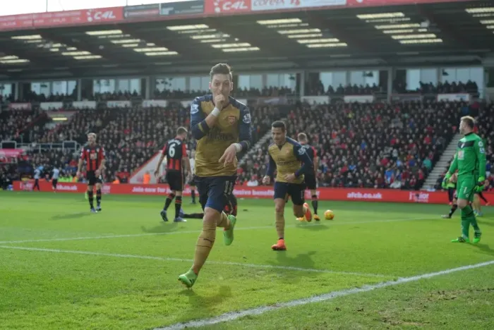 Framed Print : Mesut Ozil Scores First Arsenal Goal: Bournemouth vs. Arsenal, Premier League 2015-16 Framed Print : Mesut Ozil Scores First Arsenal Goal: Bournemouth vs. Arsenal, Premier League 2015-16