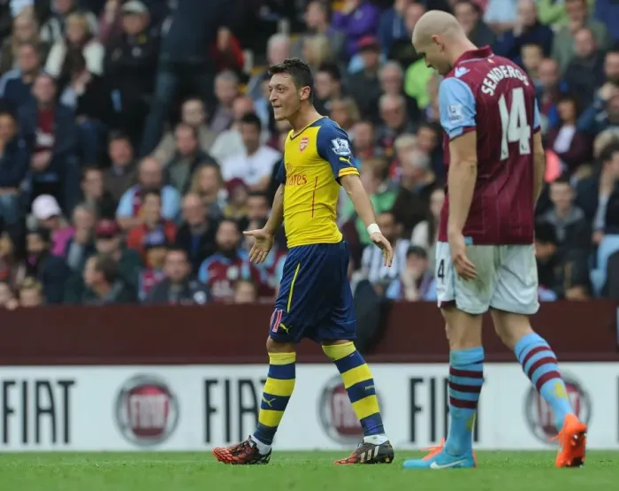 Framed Print : Mesut Ozil Scores First Goal: Aston Villa vs. Arsenal, Premier League 2014-15 Framed Print : Mesut Ozil Scores First Goal: Aston Villa vs. Arsenal, Premier League 2014-15