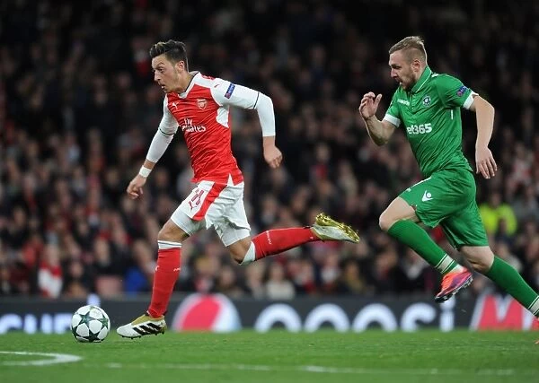 Mesut Ozil Scores His Fourth Goal Against Ludogorets: Arsenal's Victory at Emirates Stadium (2016-17 Champions League)