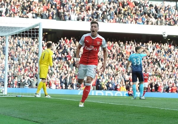 Mesut Ozil Scores the Third Goal: Arsenal's Triumph over Swansea City (Premier League 2016-17)
