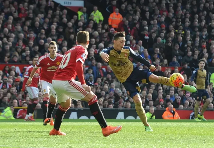 Framed Print : Mesut Ozil Scores Against Guillermo Varela: Arsenal's Victory Goal vs. Manchester United, Premier League 2015 / 16 Framed Print : Mesut Ozil Scores Against Guillermo Varela: Arsenal's Victory Goal vs. Manchester United, Premier League 2015 / 16