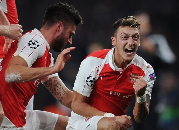 Mesut Ozil Scores the Second: Arsenal's Victory Against FC Bayern Munchen in the UEFA Champions League, 2015