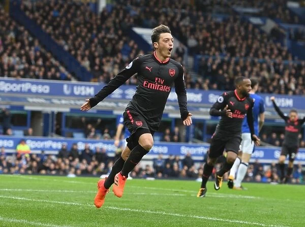 Mesut Ozil Scores the Second Goal: Everton vs. Arsenal, Premier League 2017-18