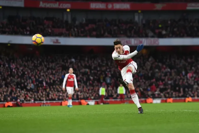Framed Print : Mesut Ozil Scores the Winning Goal: Arsenal's Triumph over Newcastle United, Premier League 2017-18