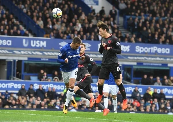 Mesut Ozil Soars Above Jagielka: Arsenal's Goal Against Everton (2017-18)