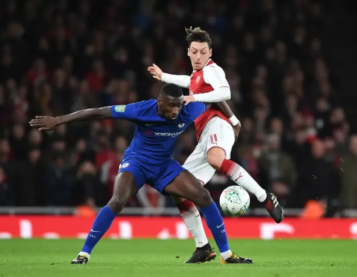Framed Print : Mesut Ozil vs. Antonio Rudiger: Carabao Cup Semi-Final Showdown at Arsenal's Emirates Stadium Framed Print : Mesut Ozil vs. Antonio Rudiger: Carabao Cup Semi-Final Showdown at Arsenal's Emirates Stadium