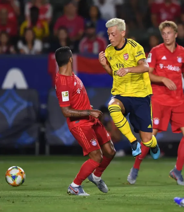 Framed Print : Mesut Ozil vs Bayern Munich: Arsenal's Star Midfielder Clashes in 2019 Pre-Season Showdown