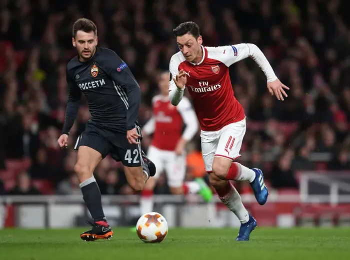 Framed Print : Mesut Ozil vs. Georgi Schennikov: Arsenal FC vs. CSKA Moskva, UEFA Europa League Quarterfinal Clash Framed Print : Mesut Ozil vs. Georgi Schennikov: Arsenal FC vs. CSKA Moskva, UEFA Europa League Quarterfinal Clash