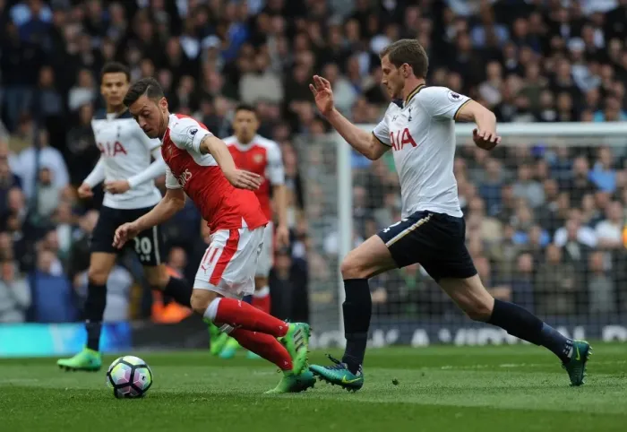 Framed Print : Mesut Ozil vs Jan Vertonghen: A Premier League Showdown Framed Print : Mesut Ozil vs Jan Vertonghen: A Premier League Showdown