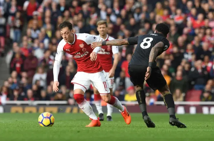 Framed Print : Mesut Ozil vs. Leroy Fer: Arsenal vs. Swansea City, Premier League Showdown