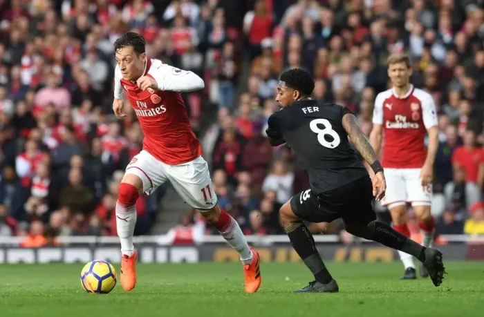Framed Print : Mesut Ozil vs. Leroy Fer: Battle in the Midfield - Arsenal v Swansea City, Premier League 2017-18 Framed Print : Mesut Ozil vs. Leroy Fer: Battle in the Midfield - Arsenal v Swansea City, Premier League 2017-18