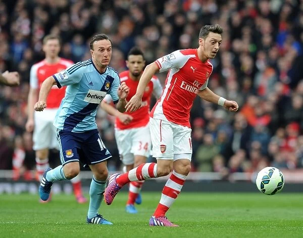 Mesut Ozil vs Mark Noble: Intense Battle at Arsenal v West Ham United, Premier League 2014 / 15