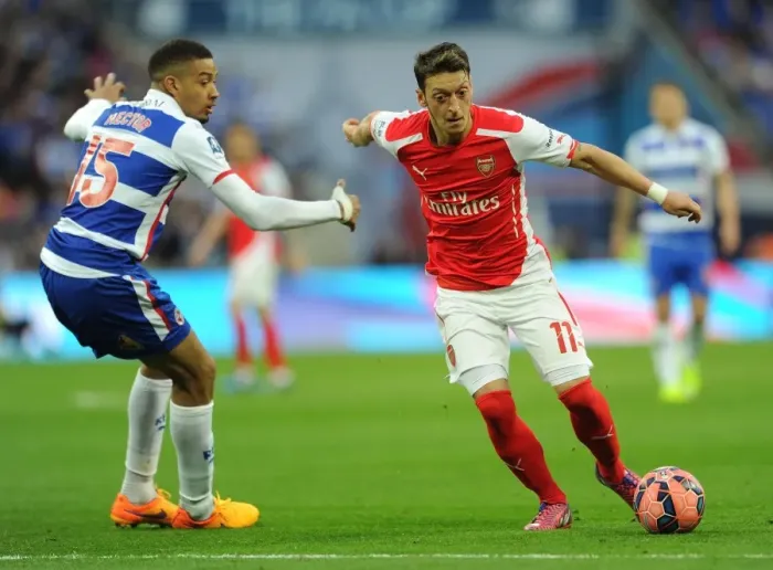 Framed Print : Mesut Ozil vs. Michael Hector: A FA Cup Semi-Final Battle Framed Print : Mesut Ozil vs. Michael Hector: A FA Cup Semi-Final Battle