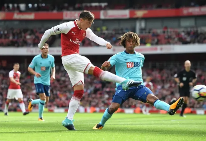 Framed Print : Mesut Ozil vs. Nathan Ake: Intense Battle at Emirates Stadium - Arsenal v AFC Bournemouth, 2017-18 Premier League Framed Print : Mesut Ozil vs. Nathan Ake: Intense Battle at Emirates Stadium - Arsenal v AFC Bournemouth, 2017-18 Premier League