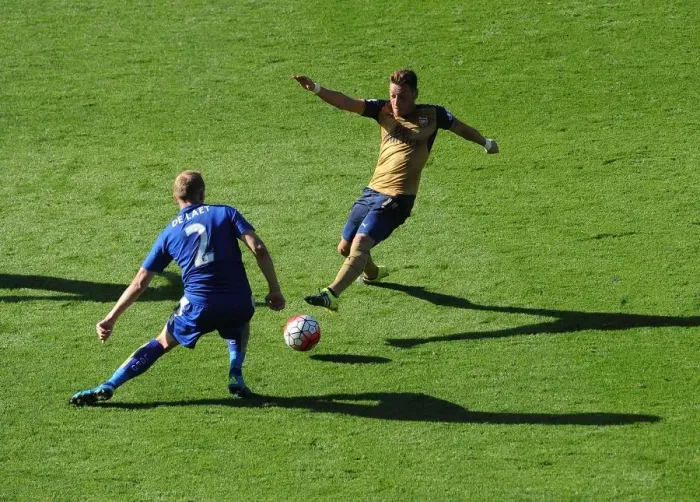Framed Print : Mesut Ozil vs Ritchie De Laet: A Premier League Showdown Framed Print : Mesut Ozil vs Ritchie De Laet: A Premier League Showdown