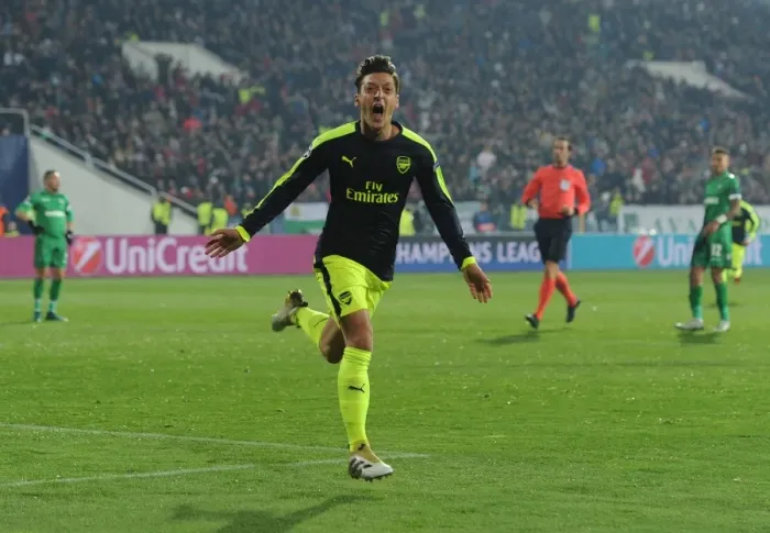 Framed Print : Mesut Ozil's Decisive Goal: Arsenal's Triumph over Ludogorets Razgrad in the 2016-17 UEFA Champions League Framed Print : Mesut Ozil's Decisive Goal: Arsenal's Triumph over Ludogorets Razgrad in the 2016-17 UEFA Champions League