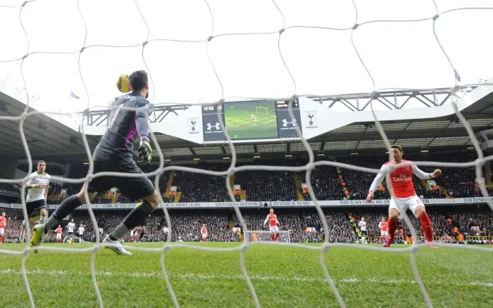 Framed Print : Mesut Ozil's Dramatic Winner: Tottenham vs. Arsenal, Premier League 2014-15