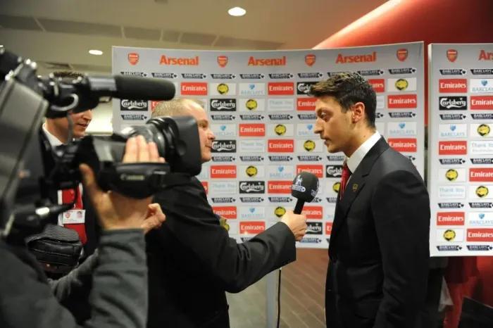 Framed Print : Mesut Ozil's Pre-Match Interview: Arsenal Star Ahead of Arsenal vs Fulham (2013-14) Framed Print : Mesut Ozil's Pre-Match Interview: Arsenal Star Ahead of Arsenal vs Fulham (2013-14)