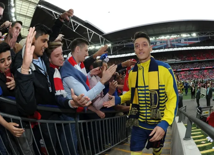 Framed Print : Mesut Ozil's Triumphant FA Cup Victory: Arsenal vs. Aston Villa, 2015
