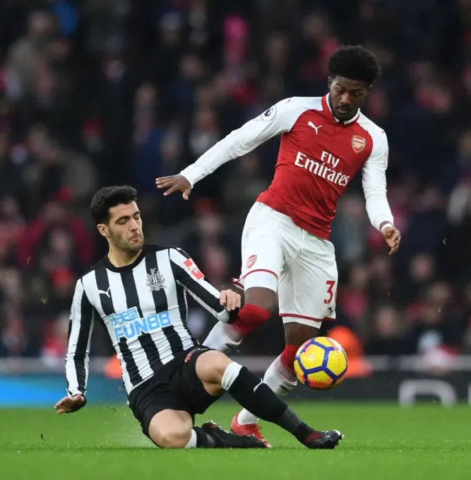 Framed Print : Midfield Showdown: Ainsley Maitland-Niles vs Mikel Merino (Arsenal vs Newcastle United, 2017-18) Framed Print : Midfield Showdown: Ainsley Maitland-Niles vs Mikel Merino (Arsenal vs Newcastle United, 2017-18)