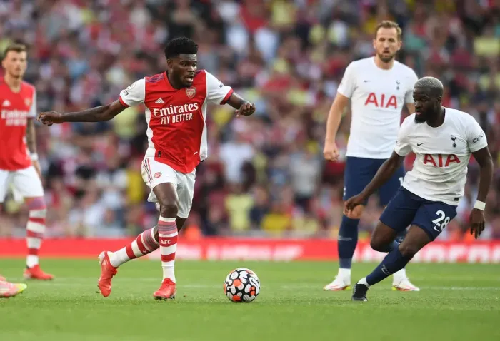 Framed Print : Midfield Showdown: Partey vs. Ndombele - Arsenal vs. Tottenham Premier League Clash (2021-22)