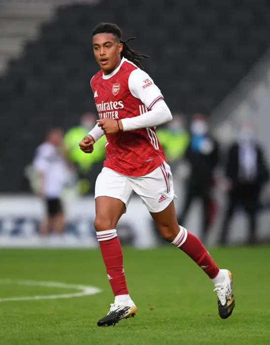 Framed Print : Miguel Azeez Shines: Arsenal's Standout Player in Pre-Season Victory Over MK Dons Framed Print : Miguel Azeez Shines: Arsenal's Standout Player in Pre-Season Victory Over MK Dons