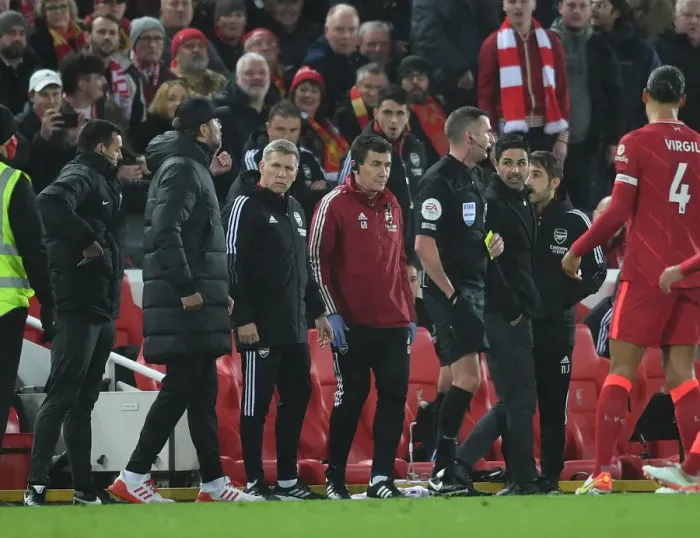 Framed Print : Mikel Arteta at Anfield: Leading Arsenal Against Liverpool in the Premier League 2021-22 Framed Print : Mikel Arteta at Anfield: Leading Arsenal Against Liverpool in the Premier League 2021-22