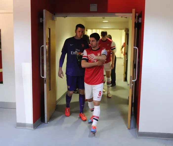 Framed Print : Mikel Arteta (Arsenal). Arsenal 2: 0 Newcastle United. Barclays Premier League. Emirates Stadium Framed Print : Mikel Arteta (Arsenal). Arsenal 2: 0 Newcastle United. Barclays Premier League. Emirates Stadium