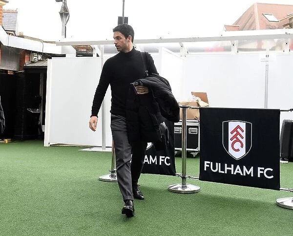 Mikel Arteta Before Arsenal's Clash Against Fulham in Premier League, London 2023