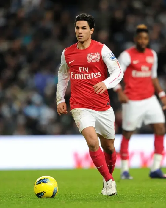 Framed Print : Mikel Arteta: Battle at the Etihad (2011-12) - Premier League Showdown between Manchester City and Arsenal