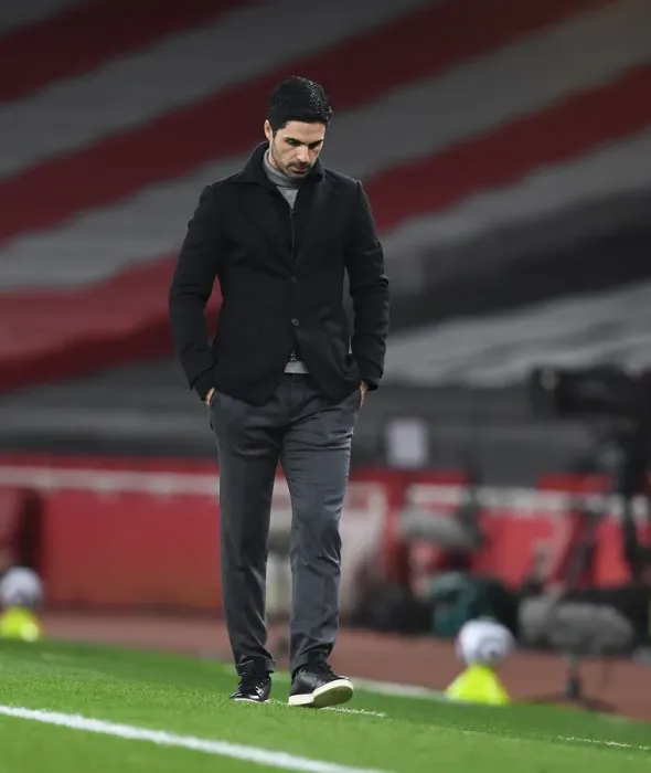 Framed Print : Mikel Arteta at Empty Emirates: Arsenal vs Manchester City, 2021 Framed Print : Mikel Arteta at Empty Emirates: Arsenal vs Manchester City, 2021
