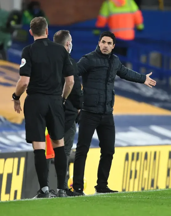 Framed Print : Mikel Arteta at Goodison Park: Everton vs Arsenal, Premier League 2020-21