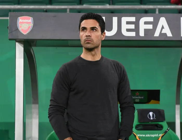 Framed Print : Mikel Arteta Guides Arsenal in Europa League Battle against Rapid Vienna (2020-21) Framed Print : Mikel Arteta Guides Arsenal in Europa League Battle against Rapid Vienna (2020-21)