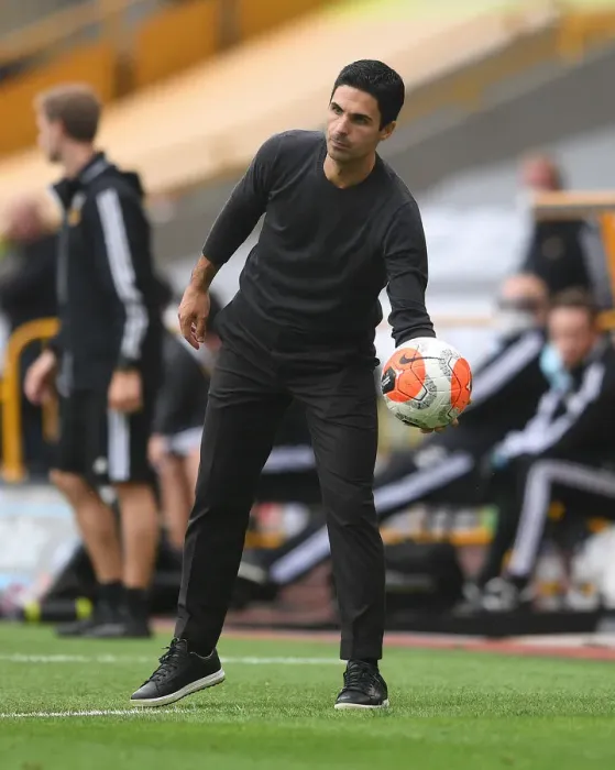 Framed Print : Mikel Arteta Guides Arsenal Against Wolverhampton Wanderers in Premier League 2019-2020