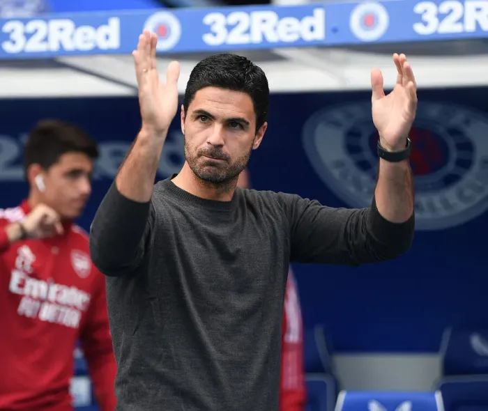 Framed Print : Mikel Arteta at Ibrox: Arsenal's Pre-Season Encounter with Rangers, Glasgow 2021