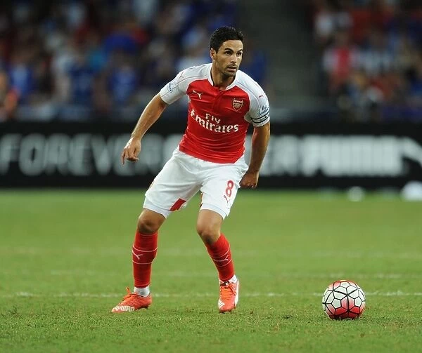 Mikel Arteta Leads Arsenal in 2015 Asia Trophy Match Against Everton (Singapore)