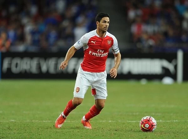 Mikel Arteta Leads Arsenal in 2015 Asia Trophy Match Against Everton, Singapore