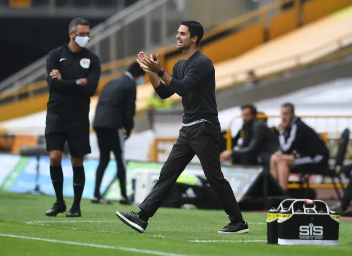 Framed Print : Mikel Arteta Leads Arsenal FC Against Wolverhampton Wanderers in Premier League 2019-2020