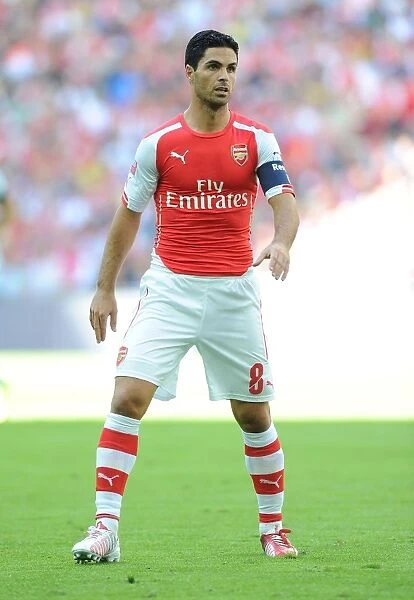 Mikel Arteta Leads Arsenal Against Manchester City - FA Community Shield 2014 / 15