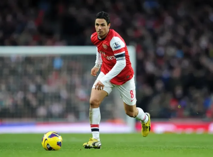 Framed Print : Mikel Arteta Leads Arsenal Against Stoke City, Premier League 2012-13