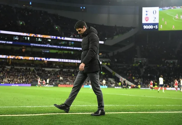 Framed Print : Mikel Arteta Leads Arsenal Against Tottenham Hotspur in Premier League Clash (2022-23)
