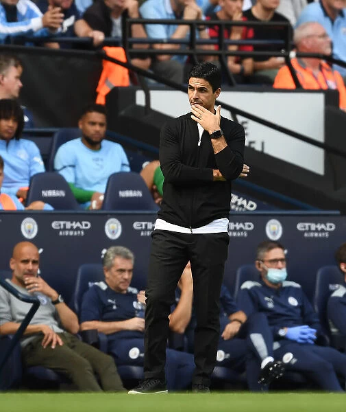 Mikel Arteta at Manchester City vs Arsenal, Premier League 2021-22