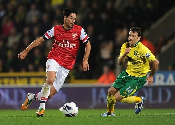 Mikel Arteta Outmaneuvers Wes Hoolahan: Norwich City vs Arsenal, 2012-13 Premier League