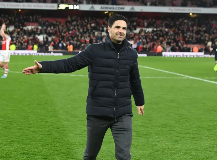 Framed Print : Mikel Arteta Reacts After Arsenal vs Leicester City Premier League Clash (2021-22)