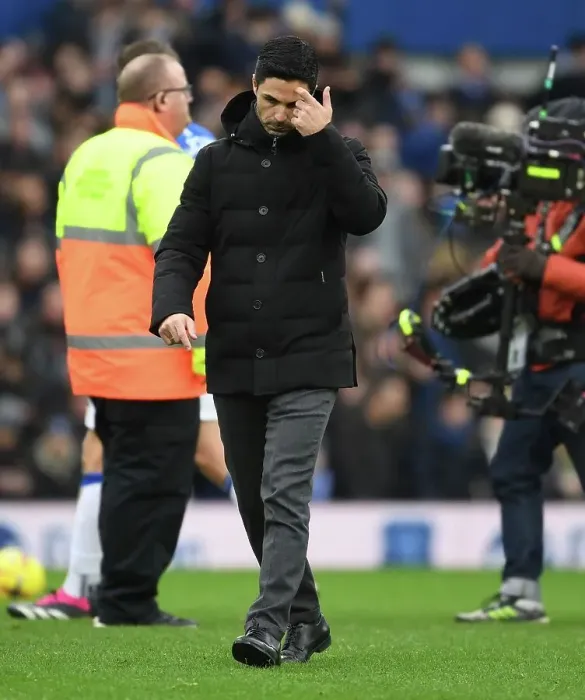 Framed Print : Mikel Arteta Reacts After Arsenal's Clash Against Everton in Premier League 2022-23