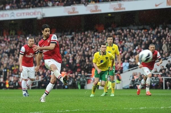Mikel Arteta Scores Penalty Goal: Arsenal vs Norwich City, Premier League 2012-13