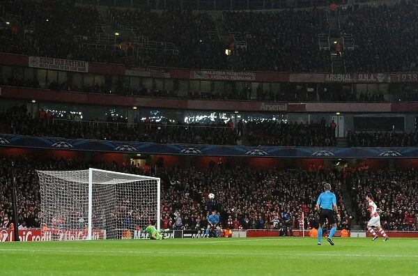 Mikel Arteta Scores Penalty Against Silvio Proto: Arsenal FC vs RSC Anderlecht, UEFA Champions League, 2014