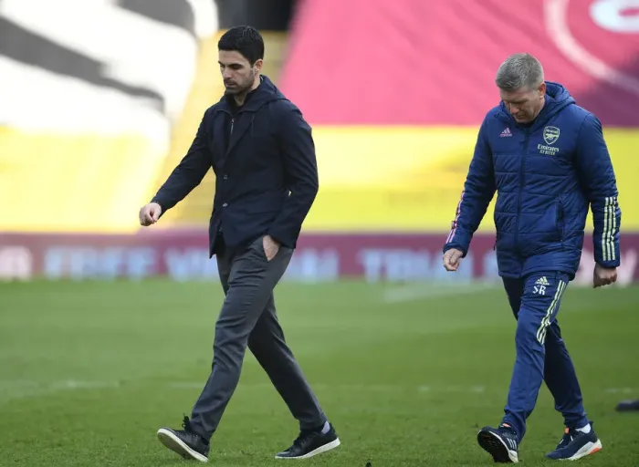 Framed Print : Mikel Arteta and Steve Round: Burnley vs Arsenal, Premier League 2021 - Behind Closed Doors Framed Print : Mikel Arteta and Steve Round: Burnley vs Arsenal, Premier League 2021 - Behind Closed Doors