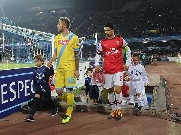 Mikel Arteta and Valon Behrami: Clash of Captains before Napoli vs. Arsenal, UEFA Champions League (2013)
