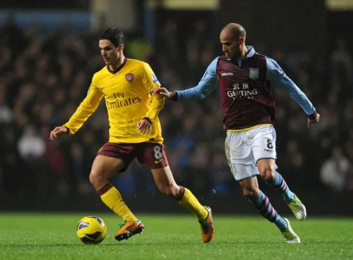 Framed Print : Mikel Arteta vs. Karim El Ahmadi: Battle for Ball Possession (Aston Villa vs. Arsenal, 2012-13) Framed Print : Mikel Arteta vs. Karim El Ahmadi: Battle for Ball Possession (Aston Villa vs. Arsenal, 2012-13)